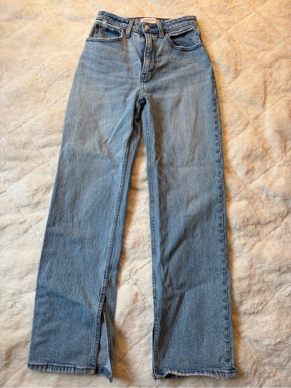 Abercrombie High-Rise Wide Leg Jeans in Light Blue